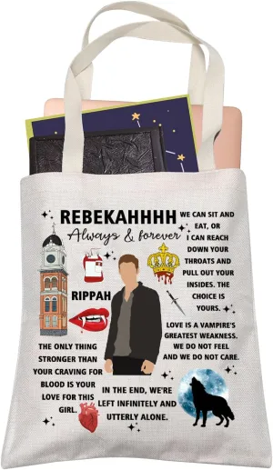 LEVLO Vampire TV Series Gift Always and Forever Klaus Shopping Bag Damon Salvatore Halloween Vampire Graduation Tote Bag