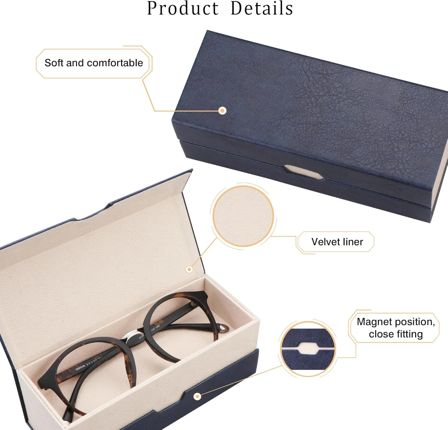 LifeArt Eyeglass Case Hard Shell, Portable Sunglass Case, Fashionable PU Leather Eyeglass Case, Lightweight