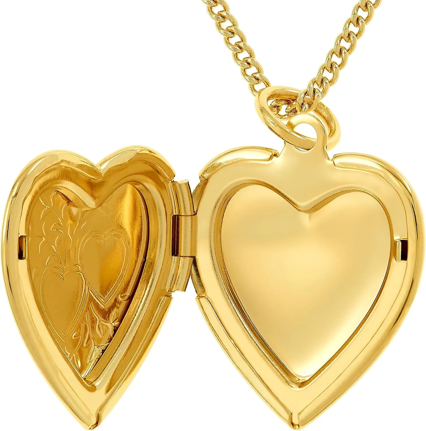 LIFETIME JEWELRY Two Hearts Locket Necklace That Holds Pictures 24k Gold Plated