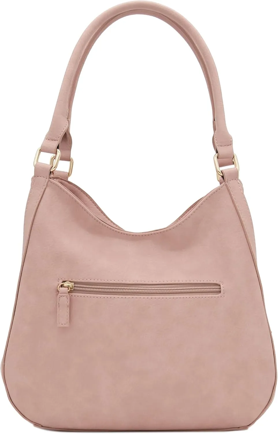Lightweight 3 Compartment Faux Leather Medium Hobo Bag