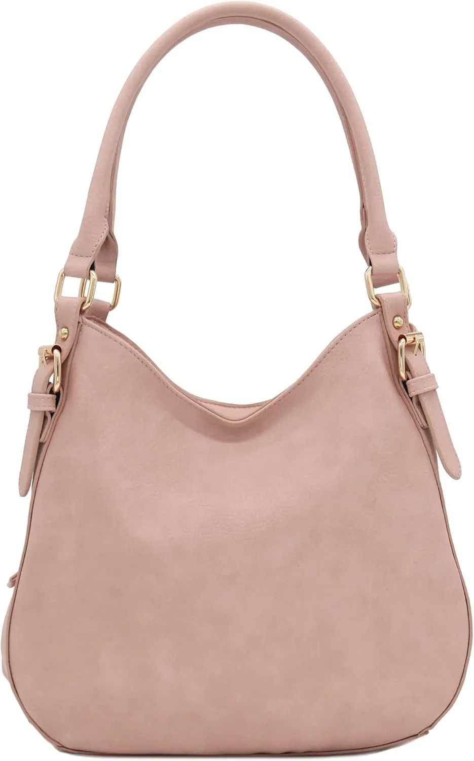Lightweight 3 Compartment Faux Leather Medium Hobo Bag