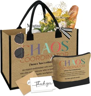 Linen Tote Cosmetic Bag Set Thank You Appreciation Mother's Day Birthday Gifts for Women