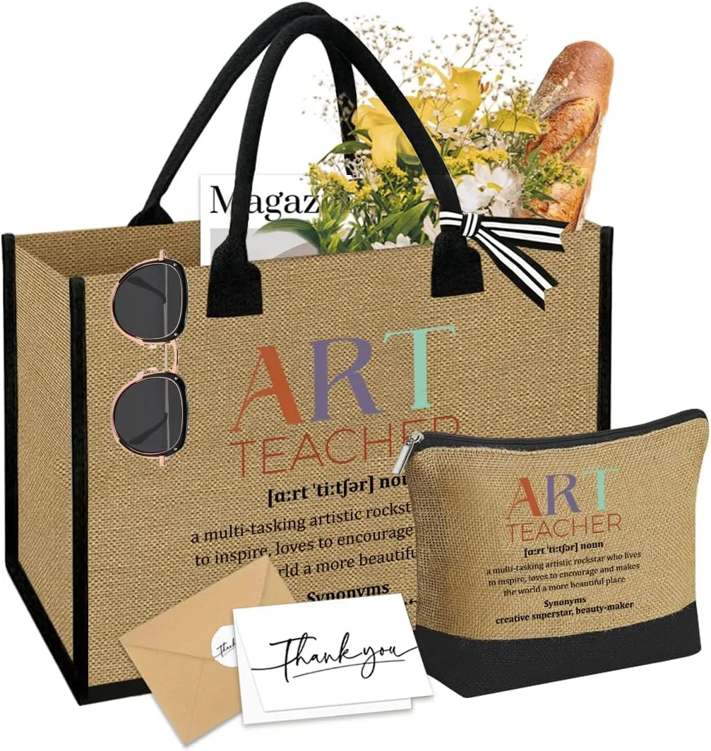 Linen Tote Cosmetic Bag Set Thank You Appreciation Mother's Day Birthday Gifts for Women