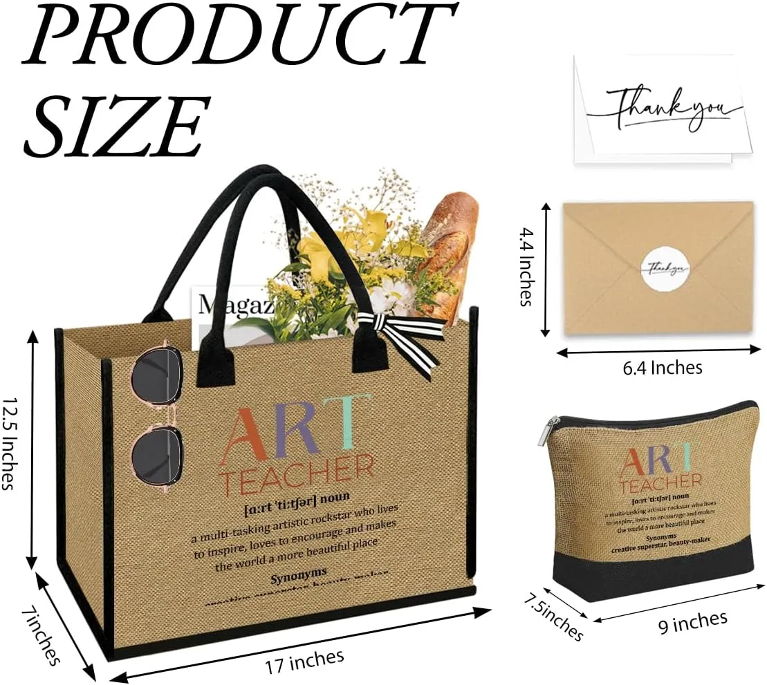 Linen Tote Cosmetic Bag Set Thank You Appreciation Mother's Day Birthday Gifts for Women