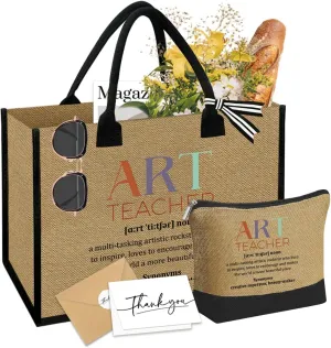 Linen Tote Cosmetic Bag Set Thank You Appreciation Mother's Day Birthday Gifts for Women