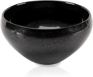 Linkidea Men's Shaving Bowl, Handmade Porcelain Shaving Cream Bowl, Shave Soap Bowl Suitable for Gift Giving (Black)
