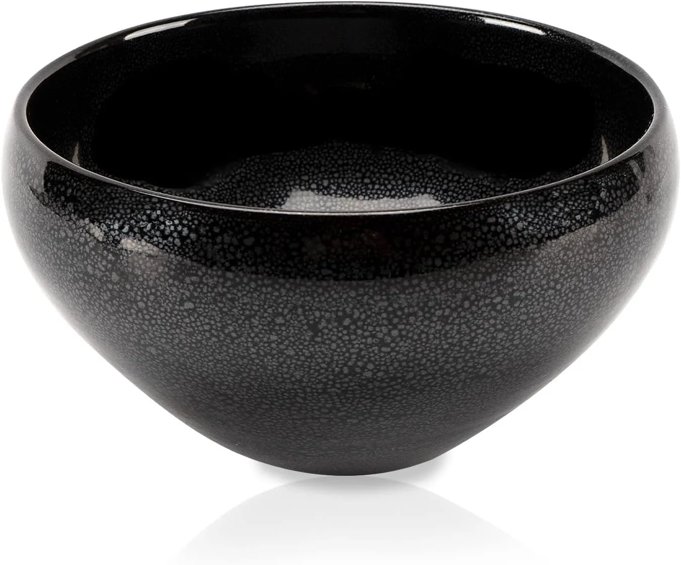 Linkidea Men's Shaving Bowl, Handmade Porcelain Shaving Cream Bowl, Shave Soap Bowl Suitable for Gift Giving (Black)