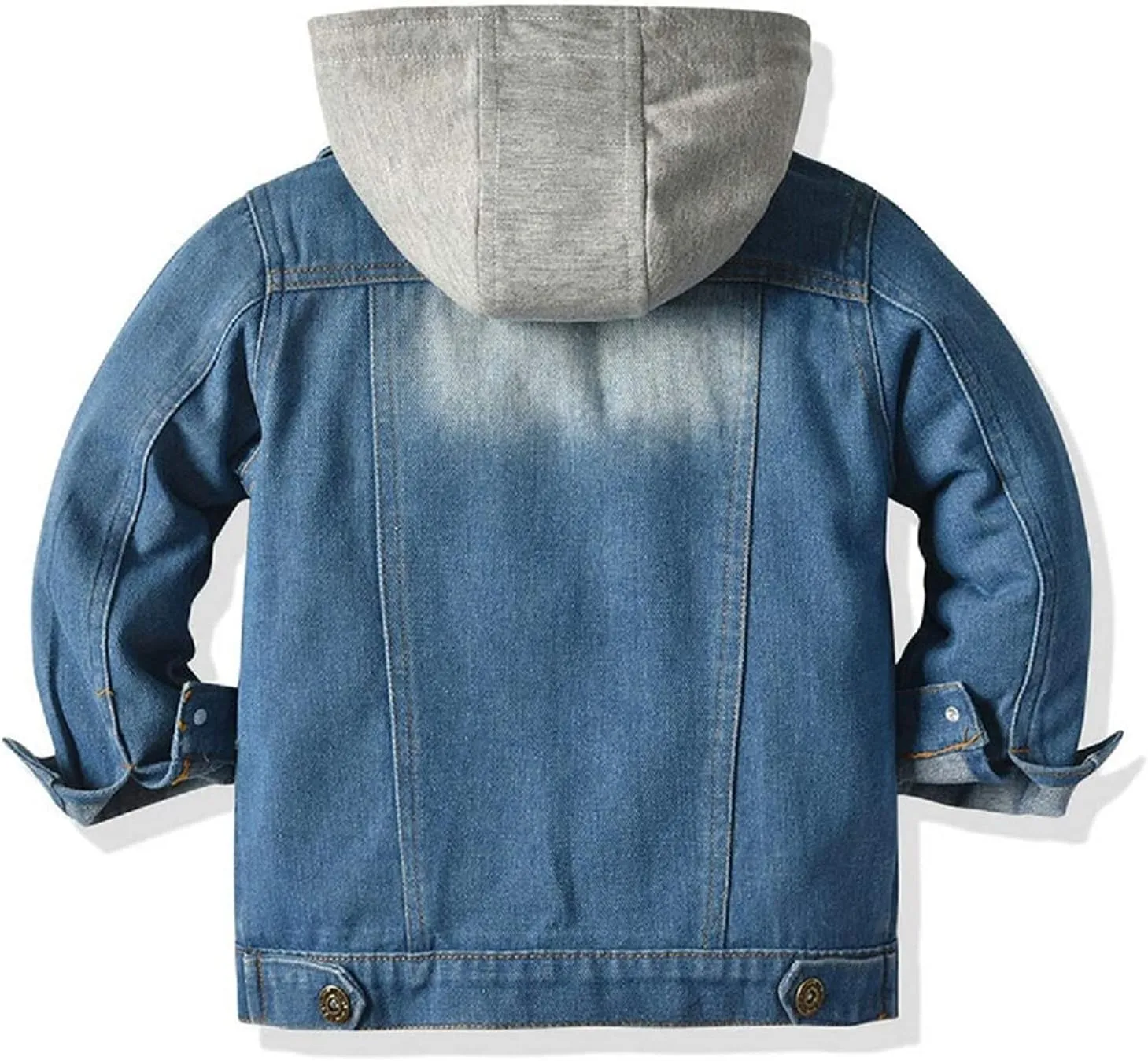 Little Boys Girls Cardigan Hooded Lapel Zipper Pocket Baby Denim Coat Jackets Outerwear