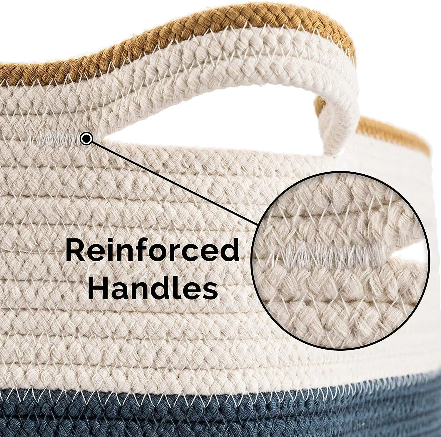 Little Hippo Baskets XXXL Large Cotton Rope Basket 22"x22"x14" Storage Woven Blanket Organizer for Living Room Organizing, Baby Gift, Kids Toy Storage