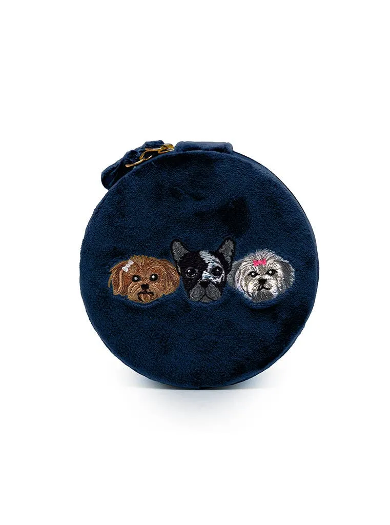 Living Royal Velvet Jewelry Zip Case Puppy Pals