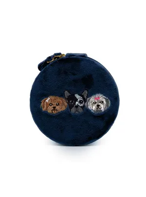 Living Royal Velvet Jewelry Zip Case Puppy Pals