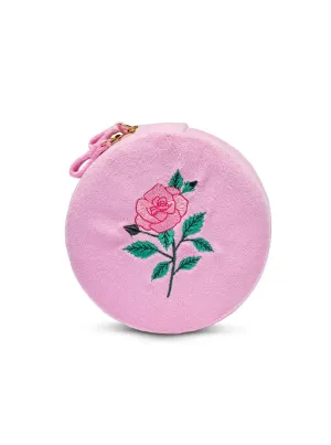 Living Royal Velvet Jewelry Zip Case Rose