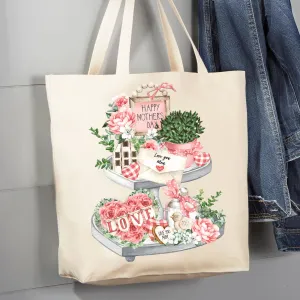 Love You 2 Tier Tray  Mothers Day12 oz Cotton Tote Bag