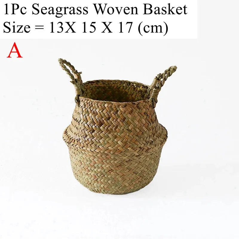 LuanQI Wicker Storage Basket  Flower Baskets Potted Plant Laundry Storage Decorative Basket Rattan Flower Pot Garden Planters