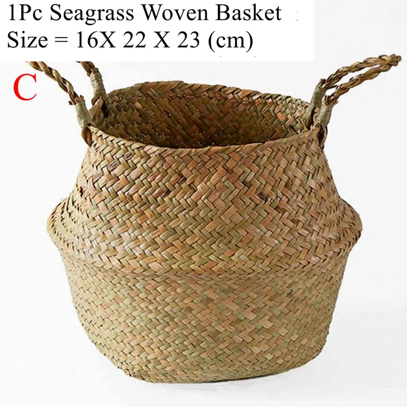 LuanQI Wicker Storage Basket  Flower Baskets Potted Plant Laundry Storage Decorative Basket Rattan Flower Pot Garden Planters