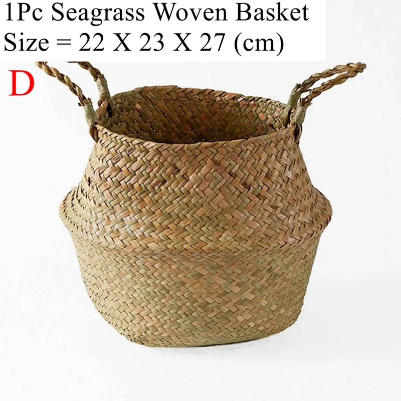 LuanQI Wicker Storage Basket  Flower Baskets Potted Plant Laundry Storage Decorative Basket Rattan Flower Pot Garden Planters