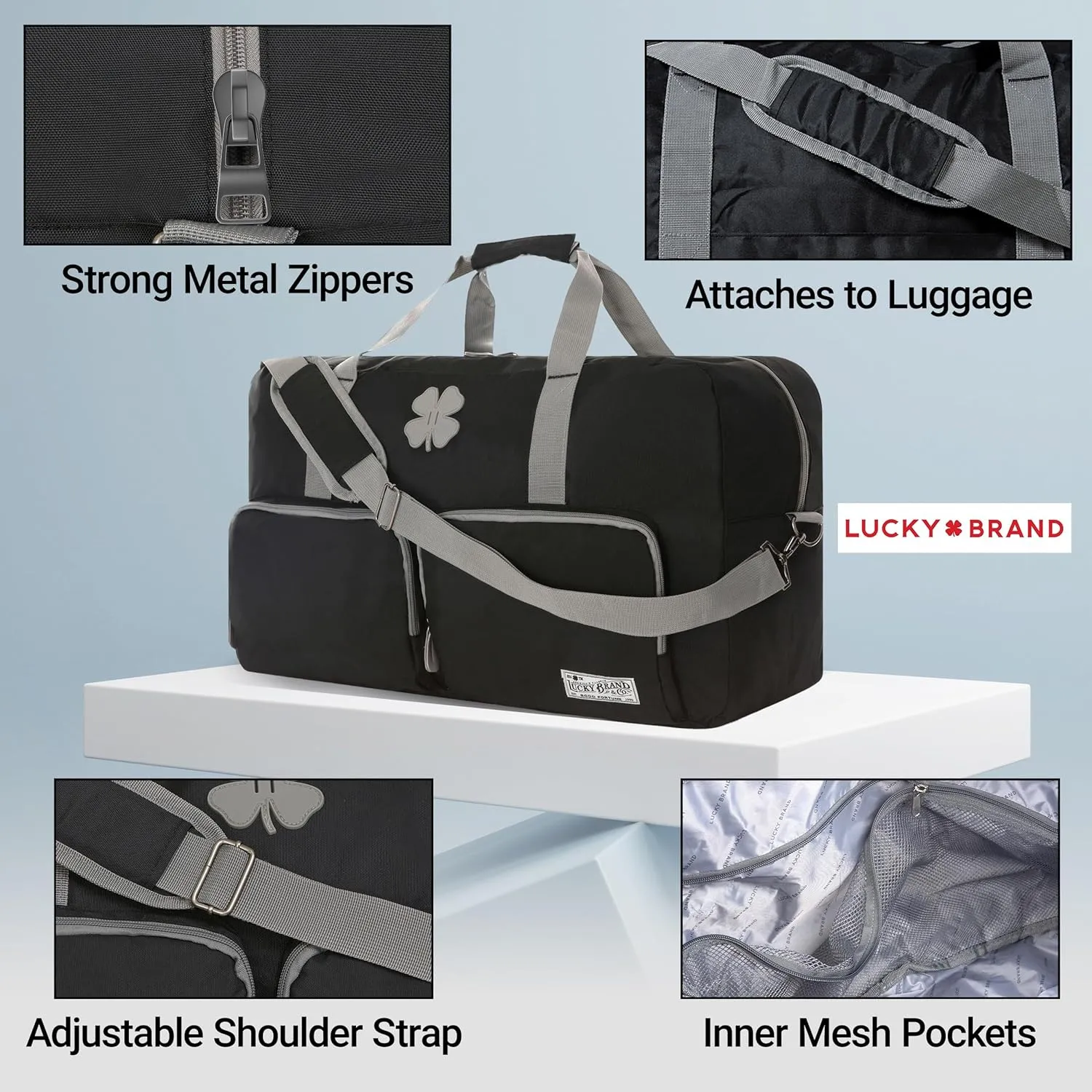 Lucky Travel Duffel Bags 40L, Gym Bag, Travel Bag & Large Duffle Bag for Men, Foldable Overnight Weekender Bags for Women & Men with Adjustable Shoulder Strap