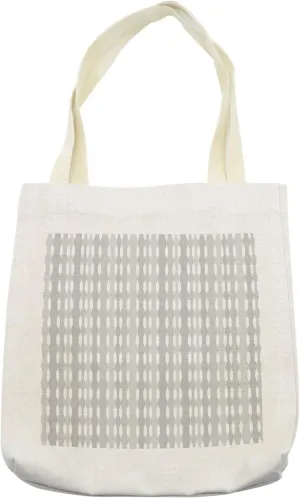 Lunarable Abstract Tote Bag, Modern Feng Shui Pattern with Soft Toned Vertical Stem Line Motifs, Cloth Linen Reusable Bag for Shopping Books Beach and More, 16.5" X 14", Cream
