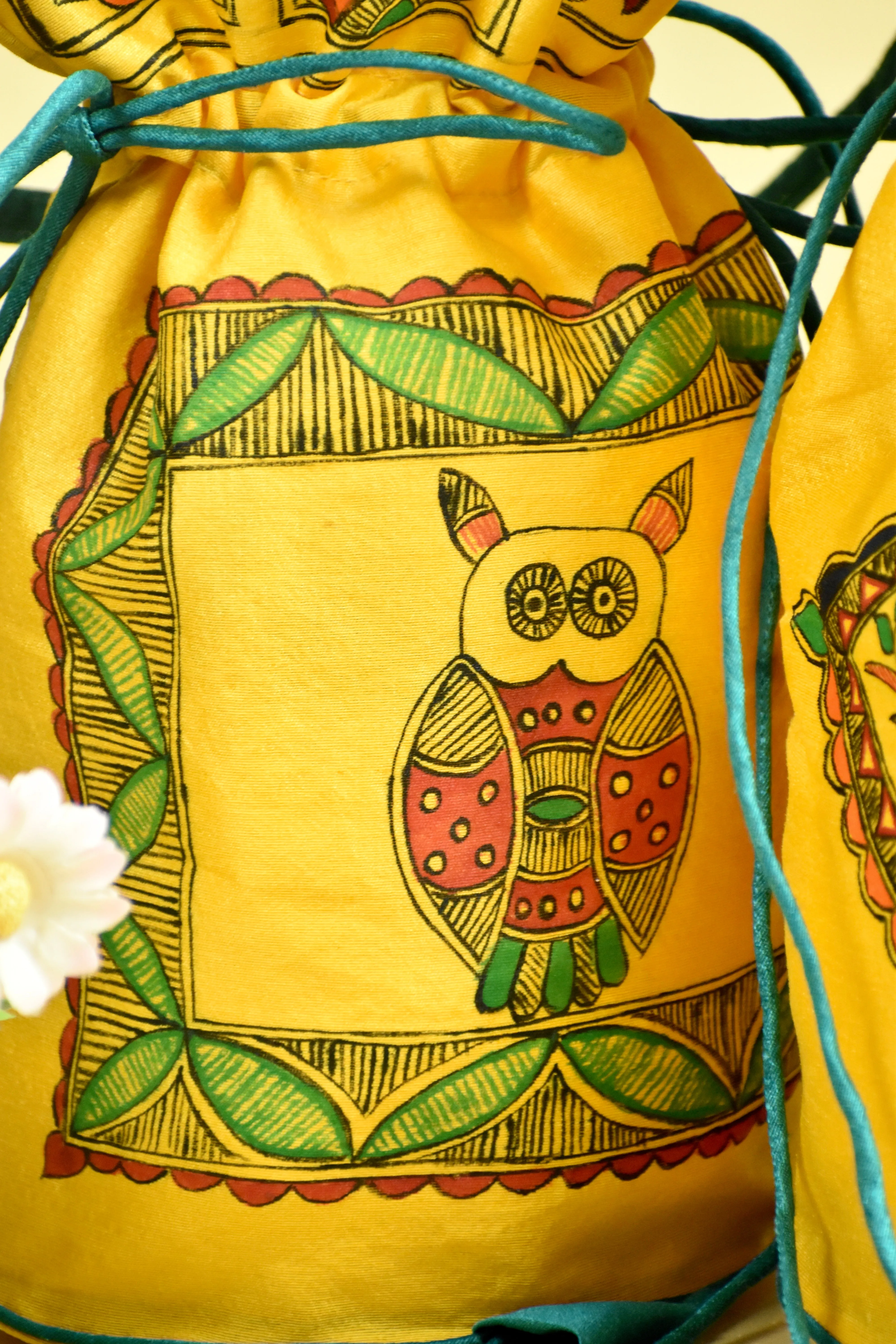 Madhubani Handpainted Silk Potli 10
