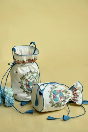 Madhubani Handpainted Silk Potli 5