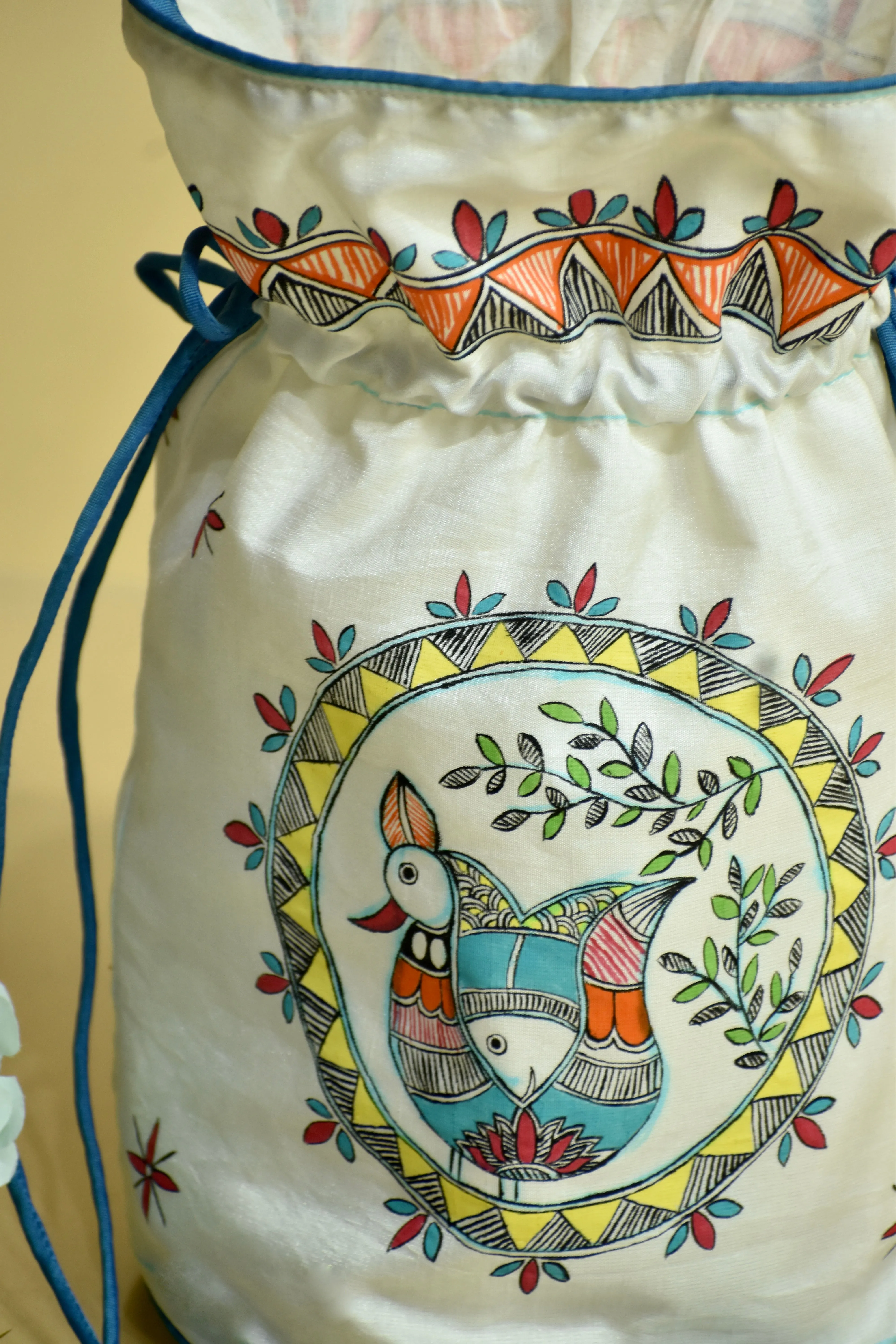 Madhubani Handpainted Silk Potli 5