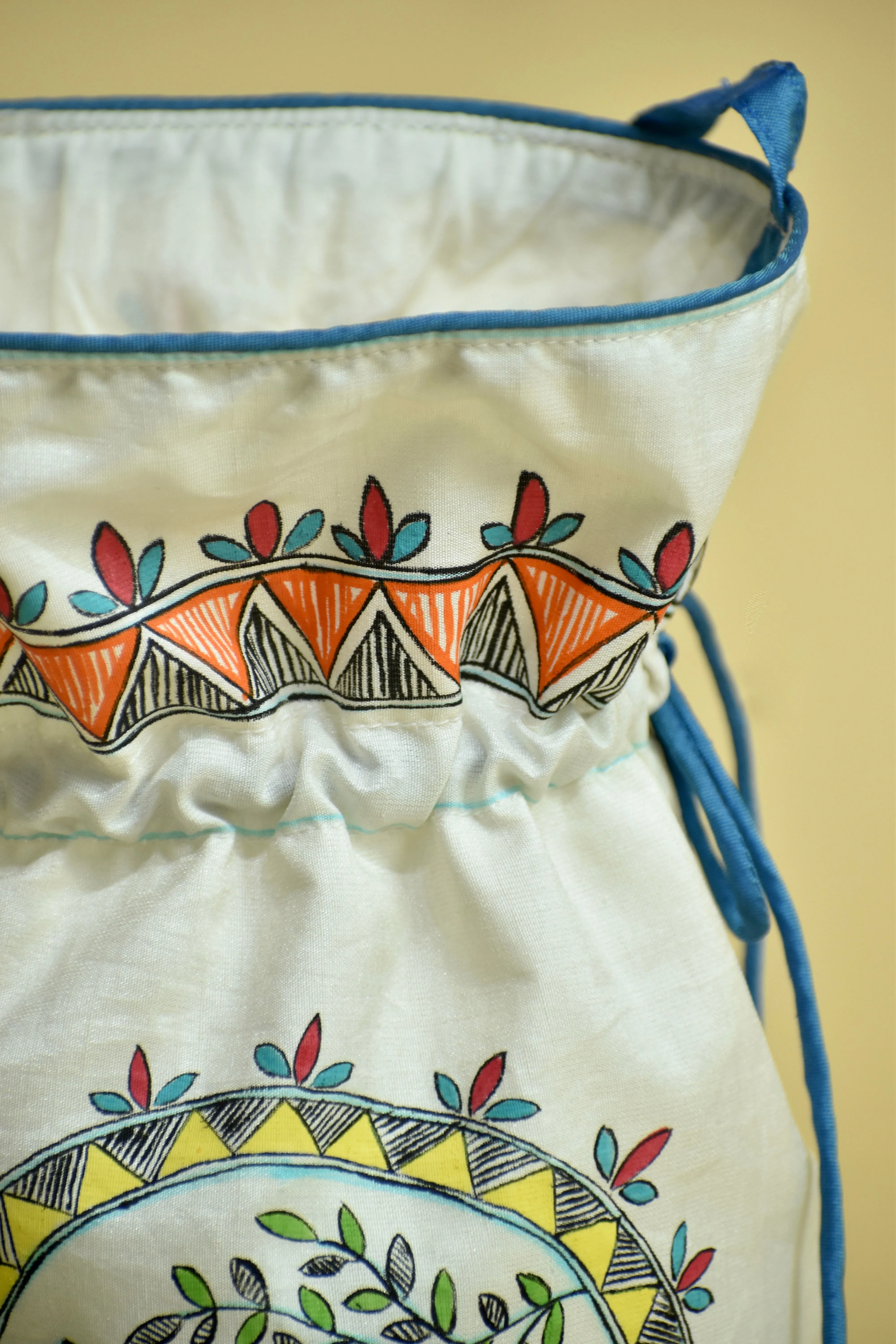 Madhubani Handpainted Silk Potli 5