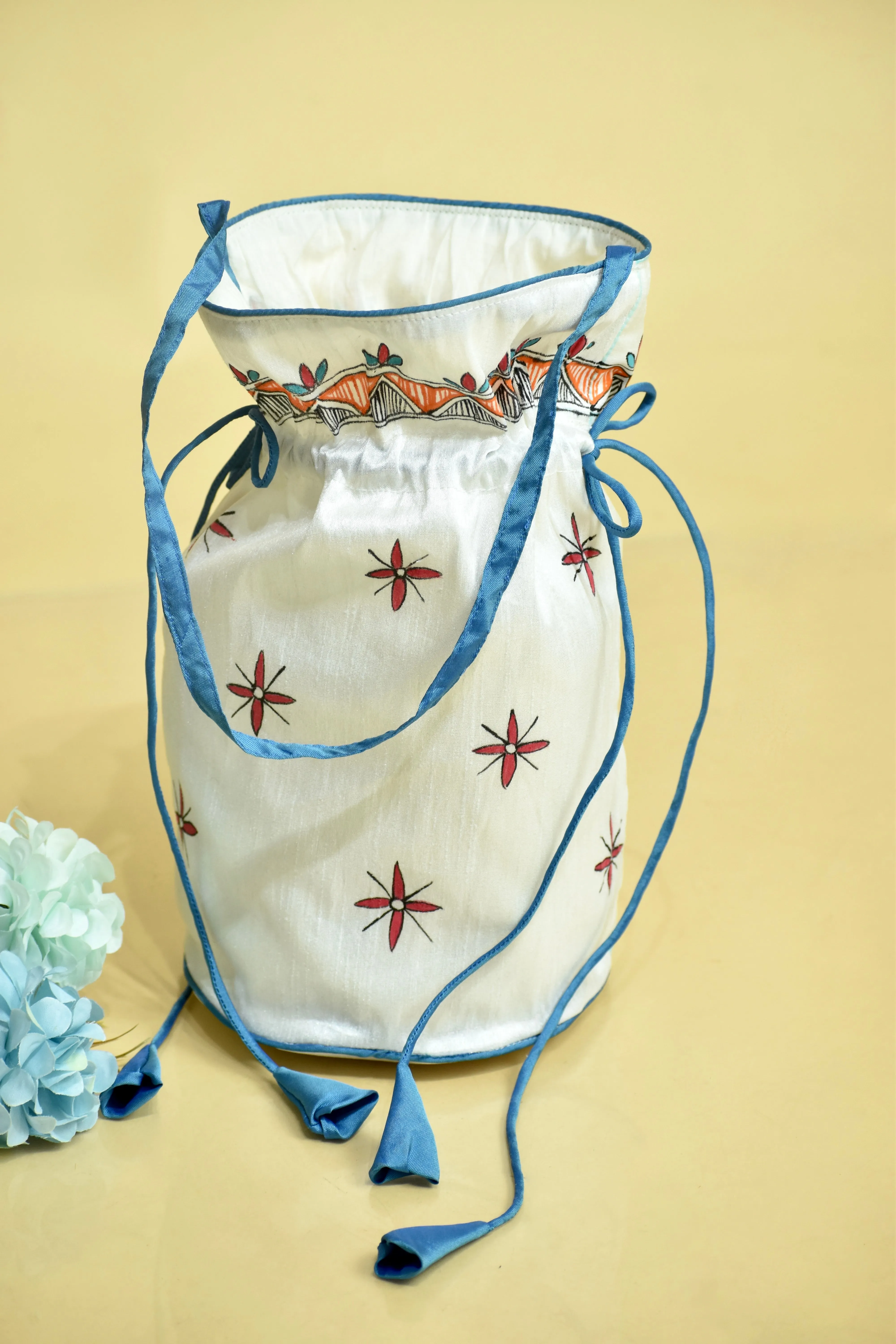 Madhubani Handpainted Silk Potli 5