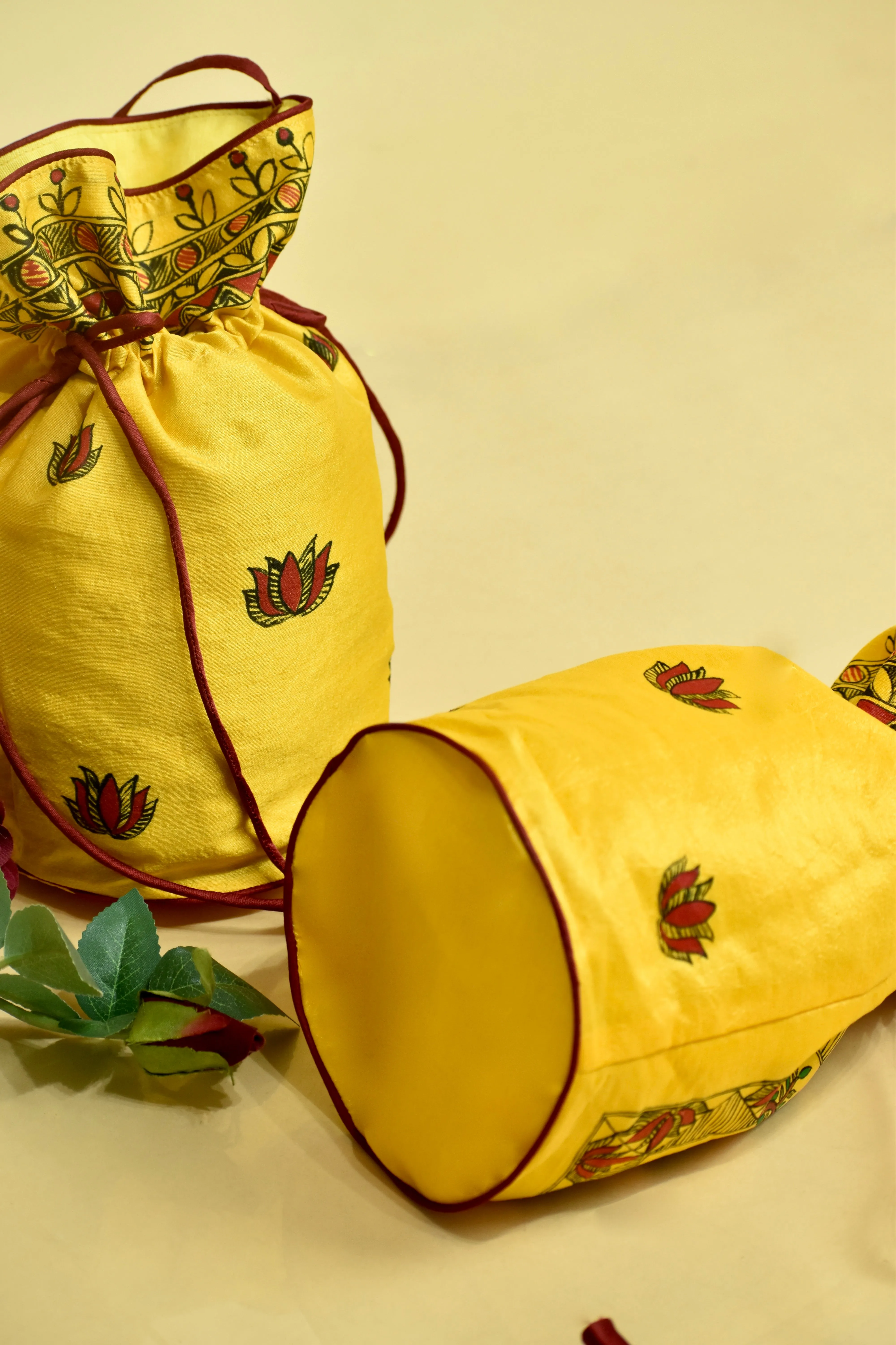 Madhubani Handpainted Silk Potli 6