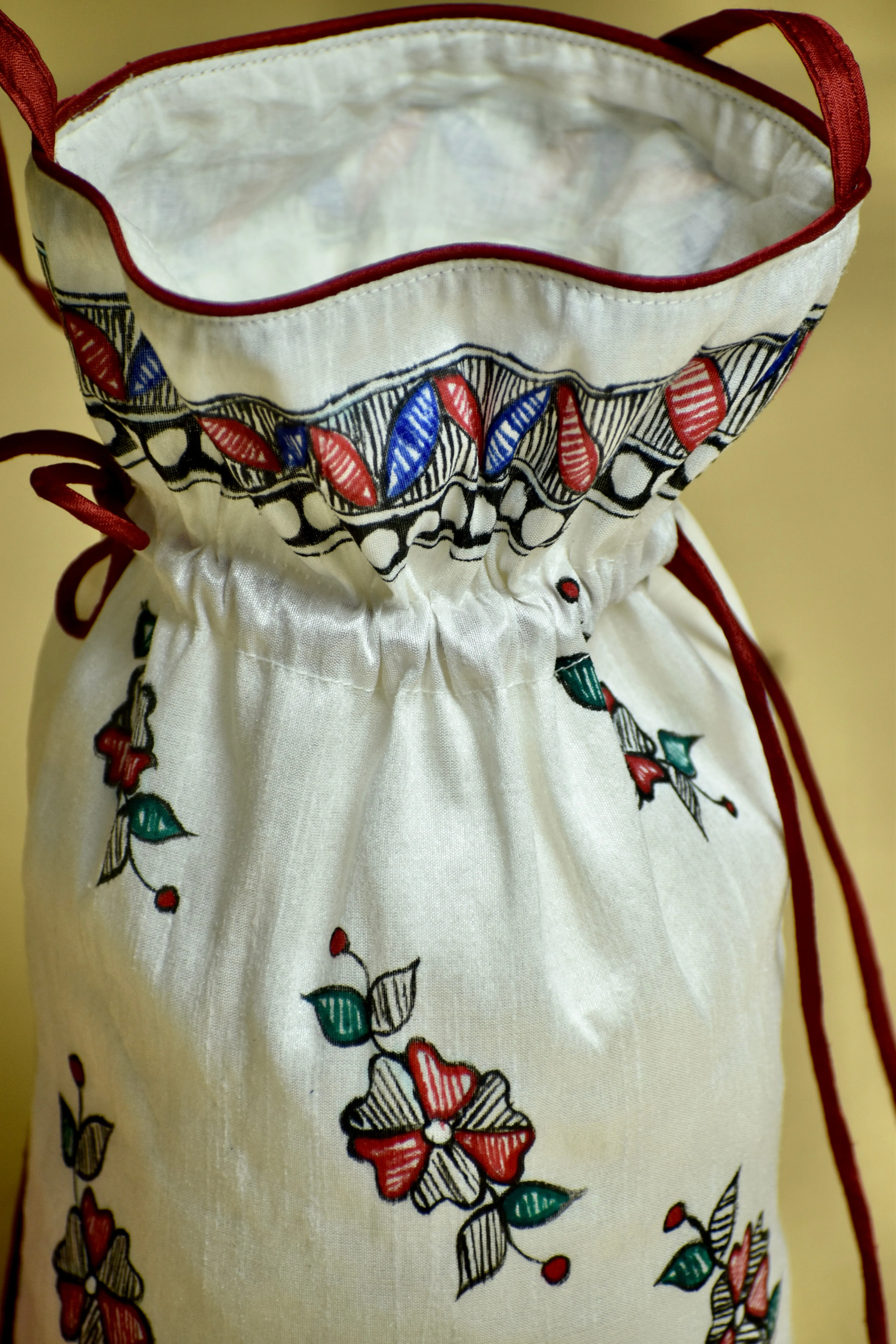Madhubani Handpainted Silk Potli 8