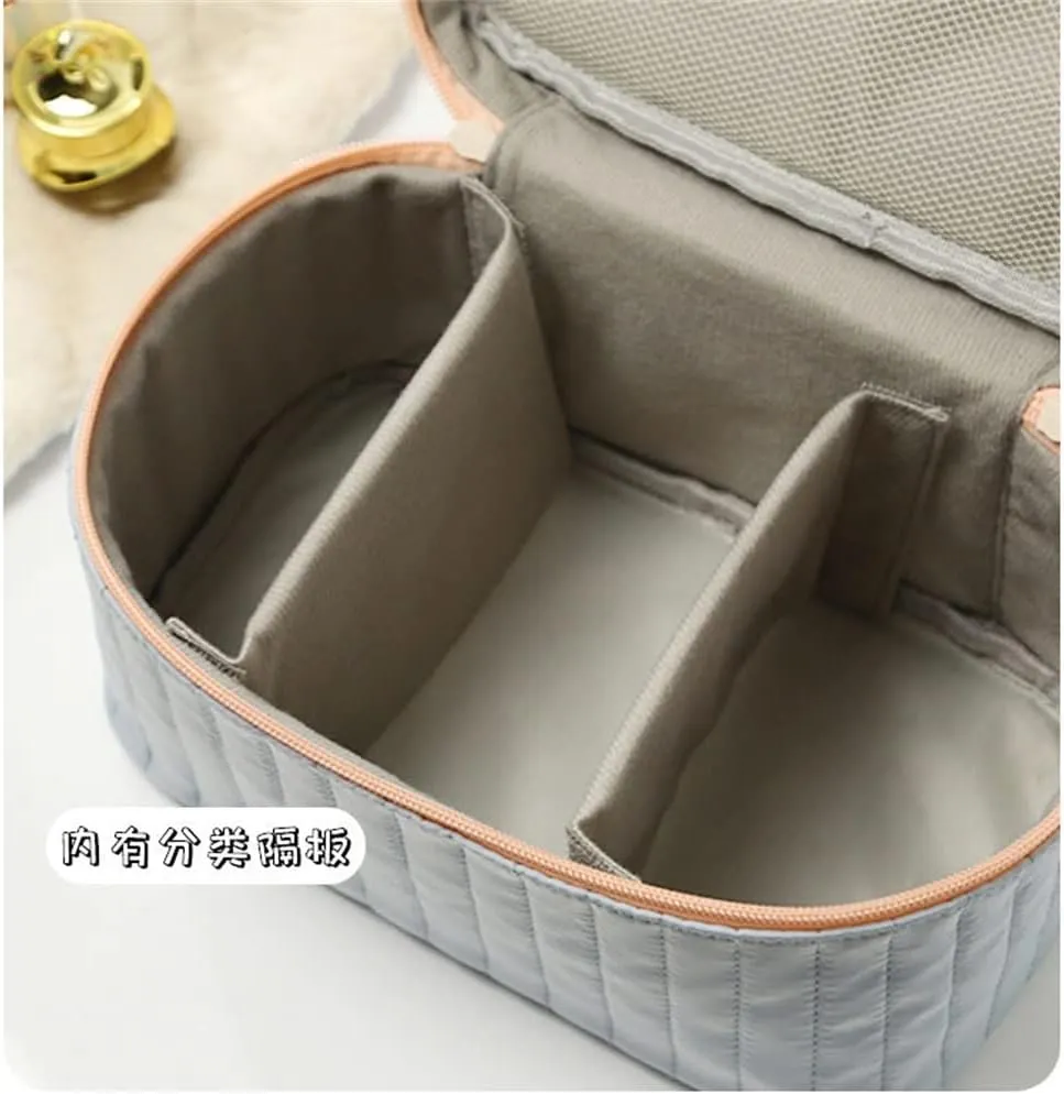 Makeup Bag Split Mesh Bag Storage Bag Hand in Hand Multifunctional Travel Storage Wash Bag(D)