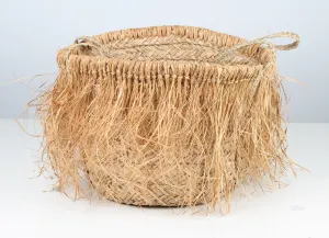M&C™ Natural Fringed Seagrass Bag with Handles 50cm