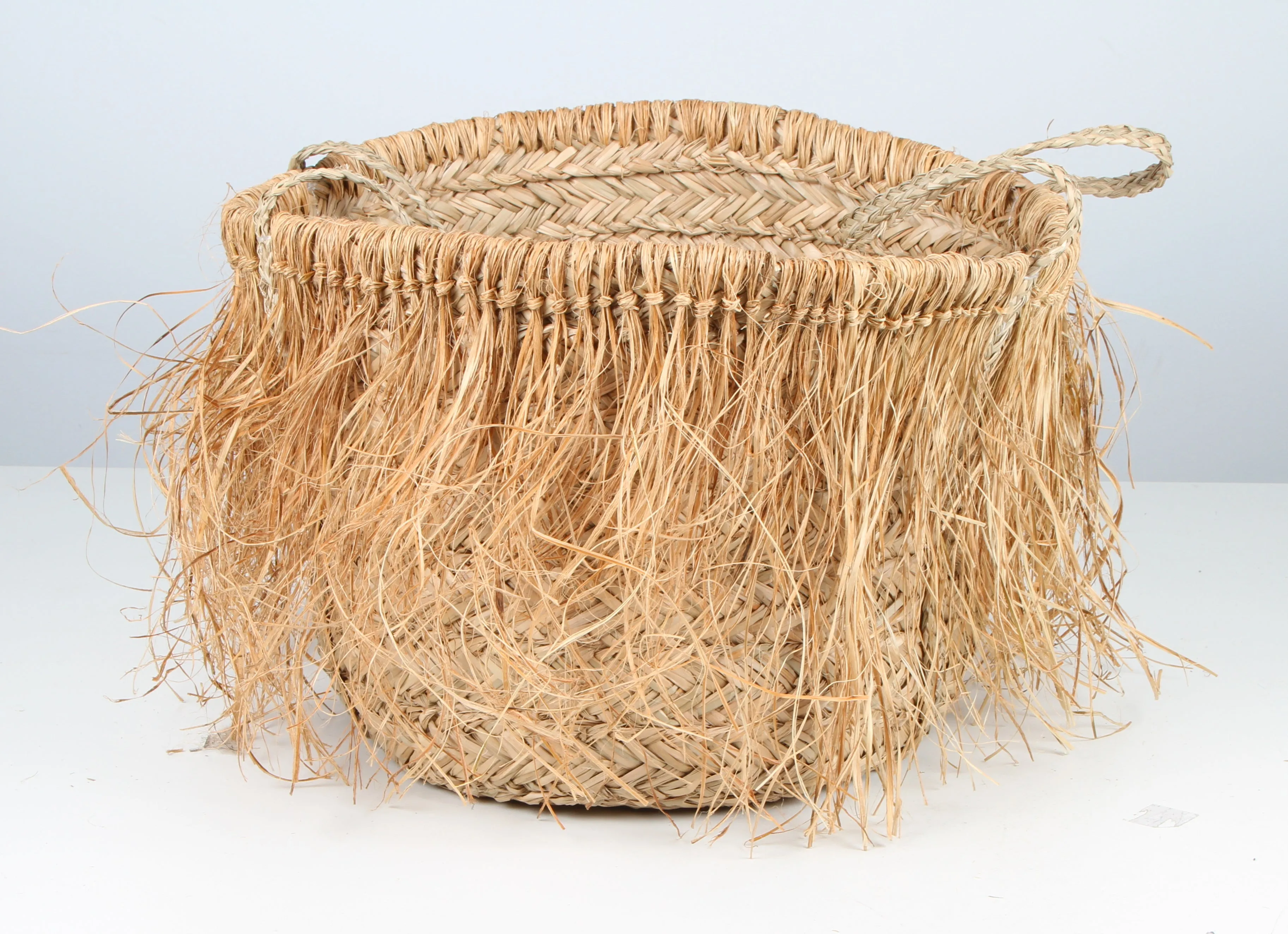 M&C™ Natural Fringed Seagrass Bag with Handles 50cm