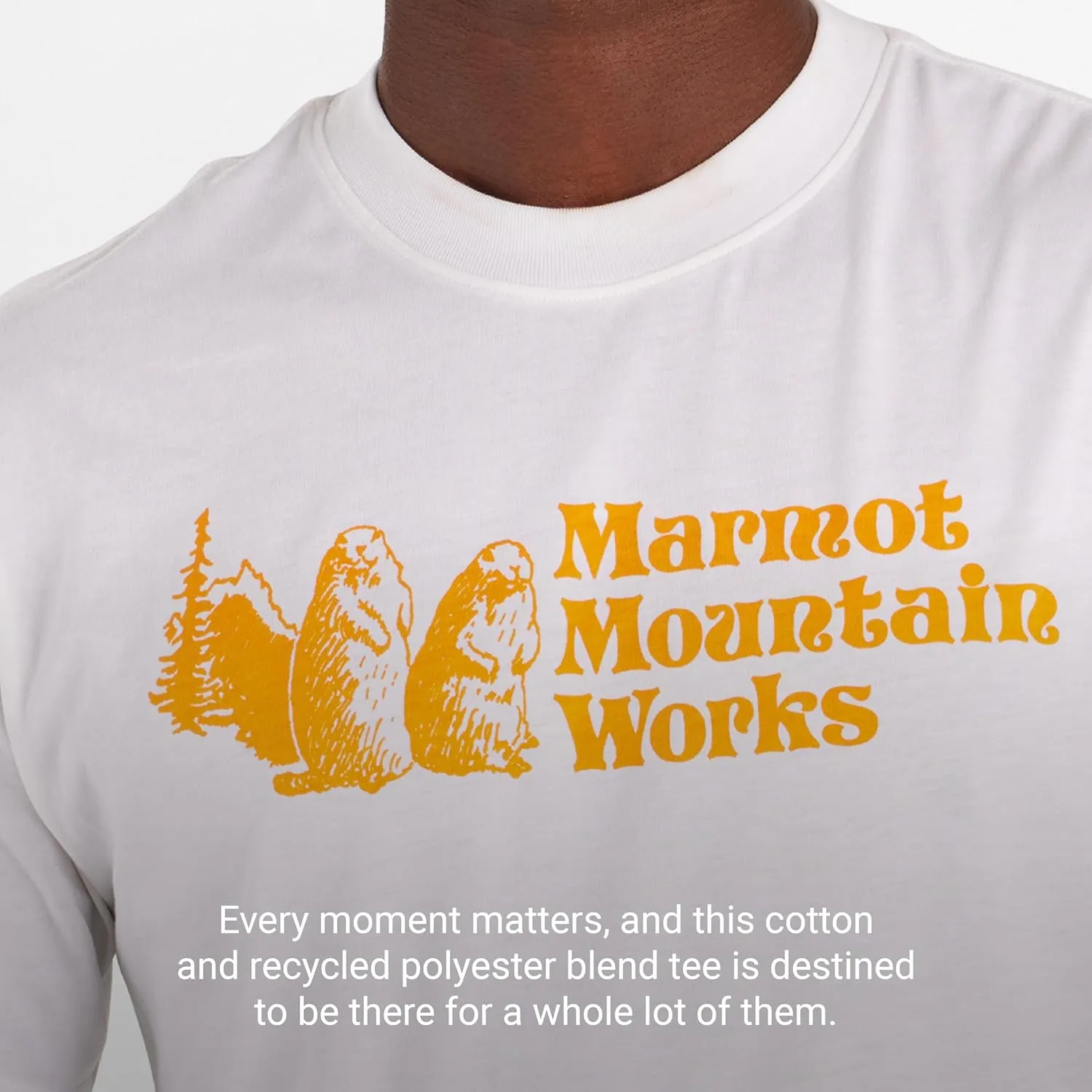 MARMOT Men's MMW Short-Sleeve Tee - Screen Printed Graphic on Soft, Breathable, Eco-Friendly Cotton/Poly Blend