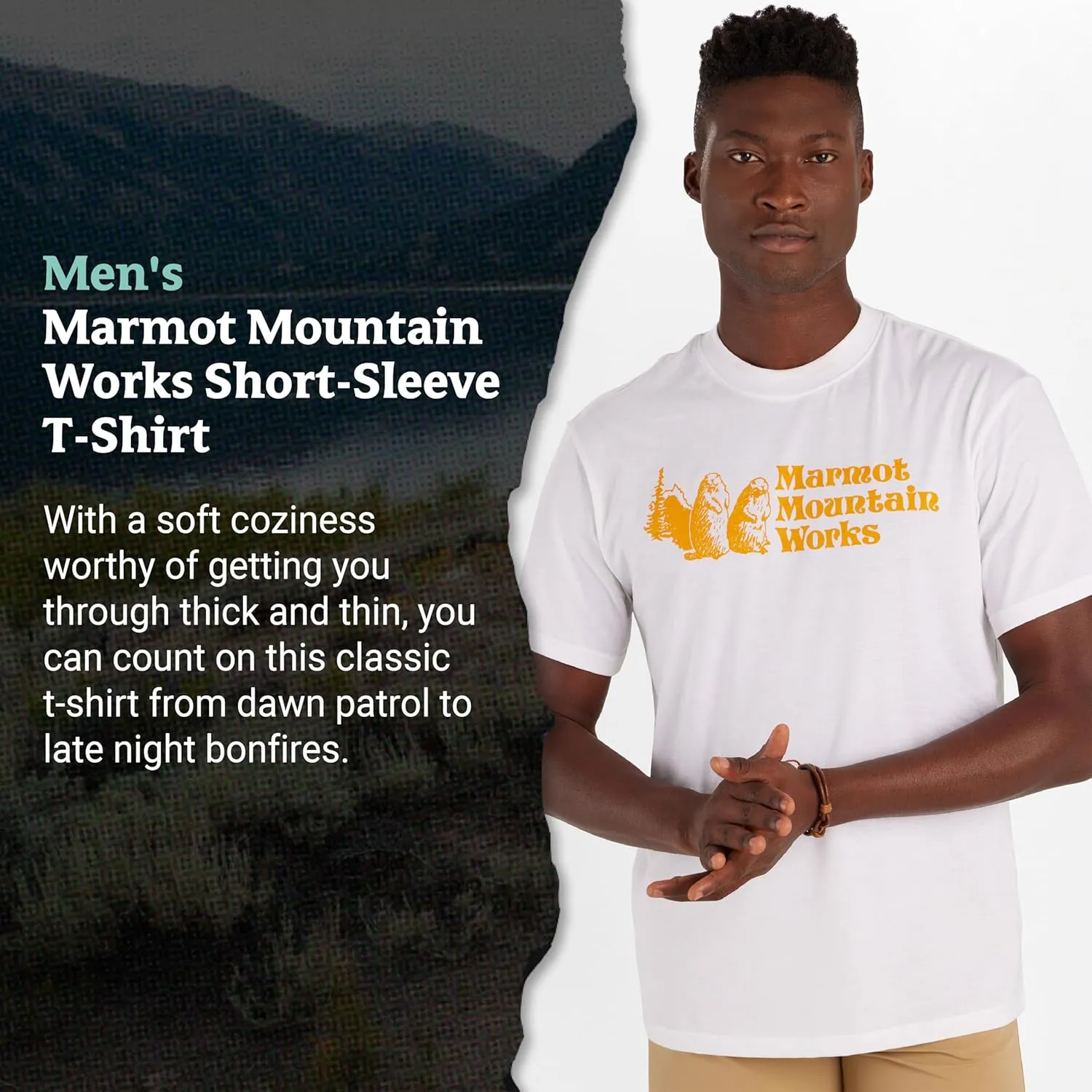 MARMOT Men's MMW Short-Sleeve Tee - Screen Printed Graphic on Soft, Breathable, Eco-Friendly Cotton/Poly Blend