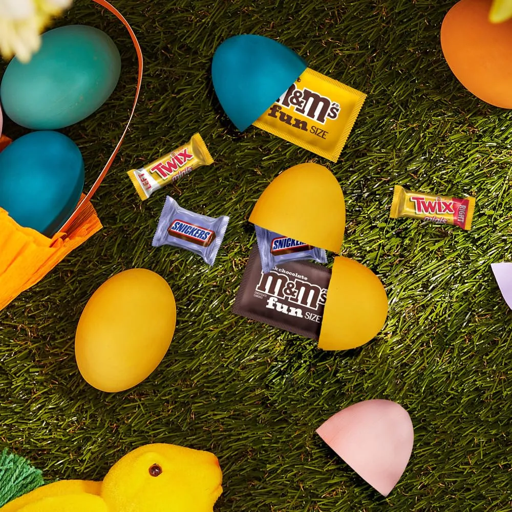 Mars M&M'S, SNICKERS & TWIX Milk Chocolate Candy Easter Basket Stuffers, 85 Ct Bulk Bag
