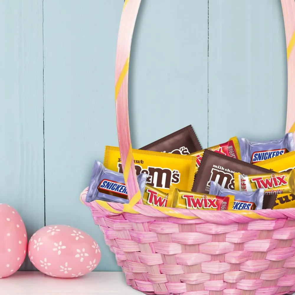Mars M&M'S, SNICKERS & TWIX Milk Chocolate Candy Easter Basket Stuffers, 85 Ct Bulk Bag