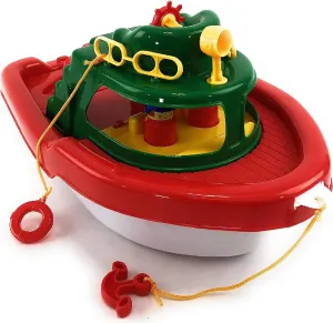 Matty's Toy Stop Deluxe (17") Large Plastic Boat, Perfect for Bath, Pool, Beach Etc. (17" Long x 10" Wide x 8.5" Tall)