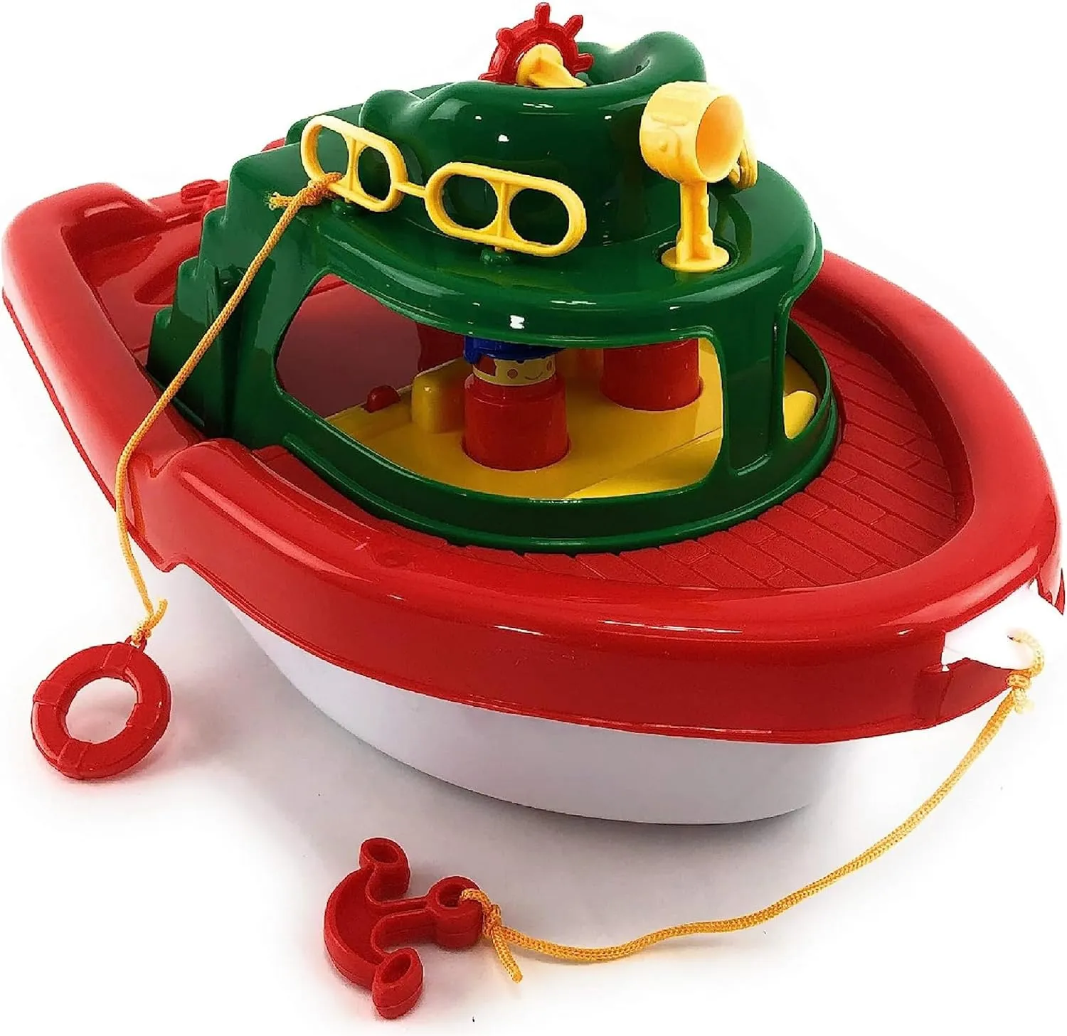 Matty's Toy Stop Deluxe (17") Large Plastic Boat, Perfect for Bath, Pool, Beach Etc. (17" Long x 10" Wide x 8.5" Tall)