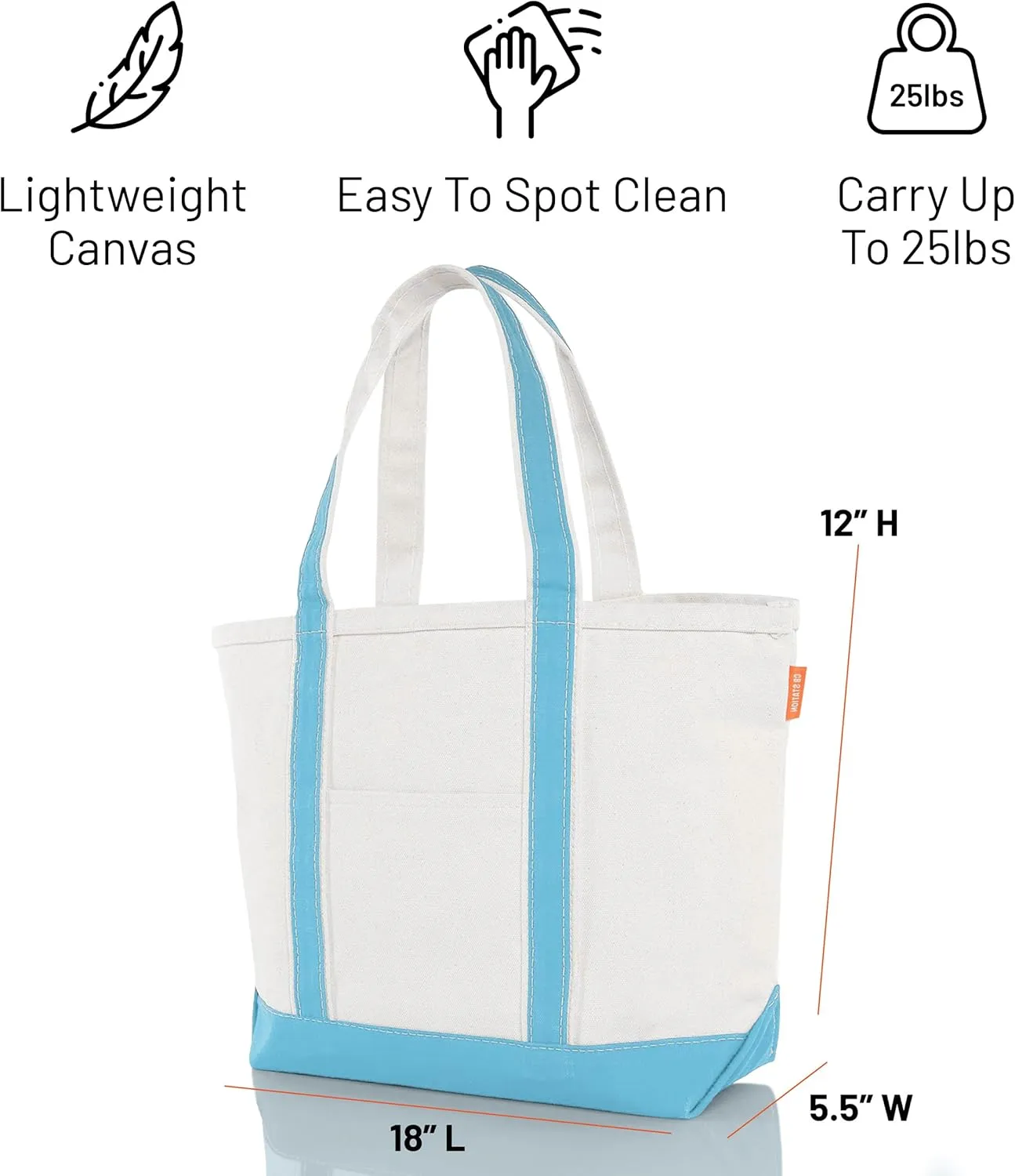 Medium Classic Canvas Tote Bag for Women, Top Zipper Closure, Outer Pocket, Daily Essentials, Groceries, Traveling