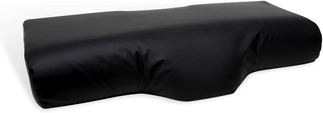Memory Foam Lash Pillow - Beige, Black - Luxe Faux-Leather Pillowcase - Perfect for Eyelash Extensions Services, piilowcase only (Black)