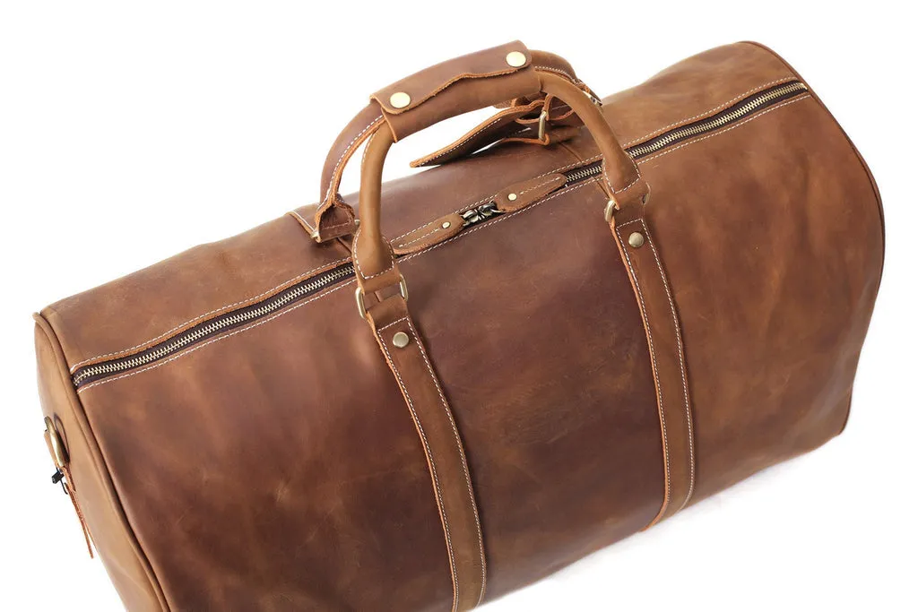 Men Leather Duffle Bags Leather Overnight Bag Gym Bags