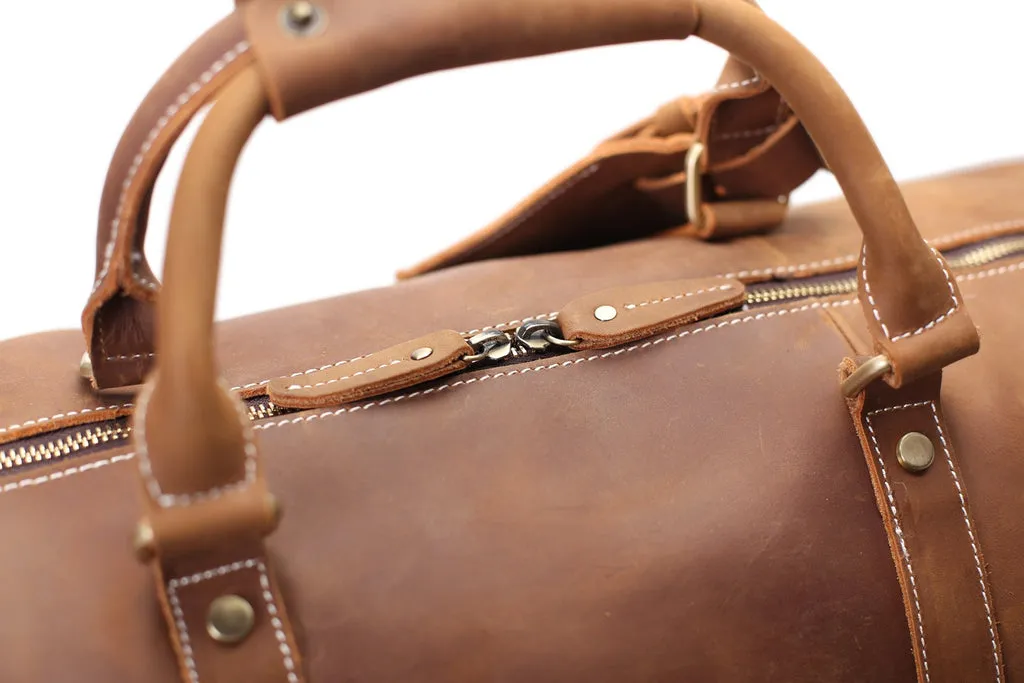 Men Leather Duffle Bags Leather Overnight Bag Gym Bags