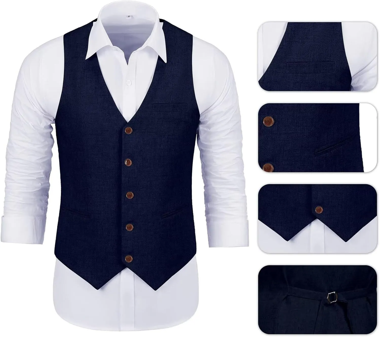 Men Suits Linen Beach Wedding Suits 3 Piece Groomsmen Attire Linen Blazer Vest Pant Prom Tuxedo