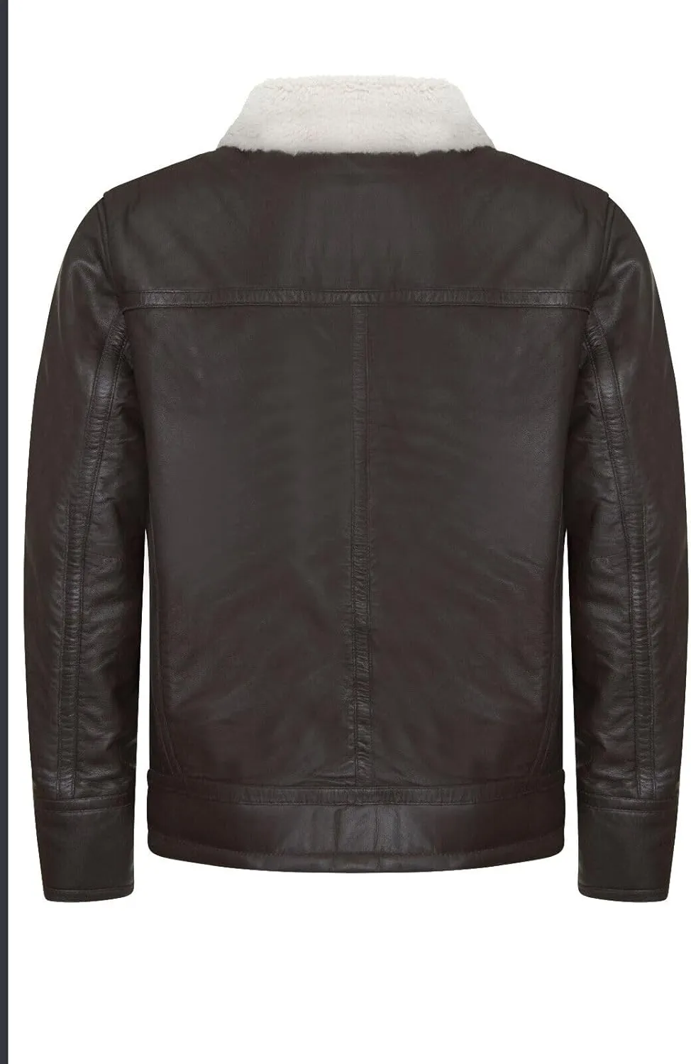 Men's Aviator Leather Quilted Biker Puffer Jacket