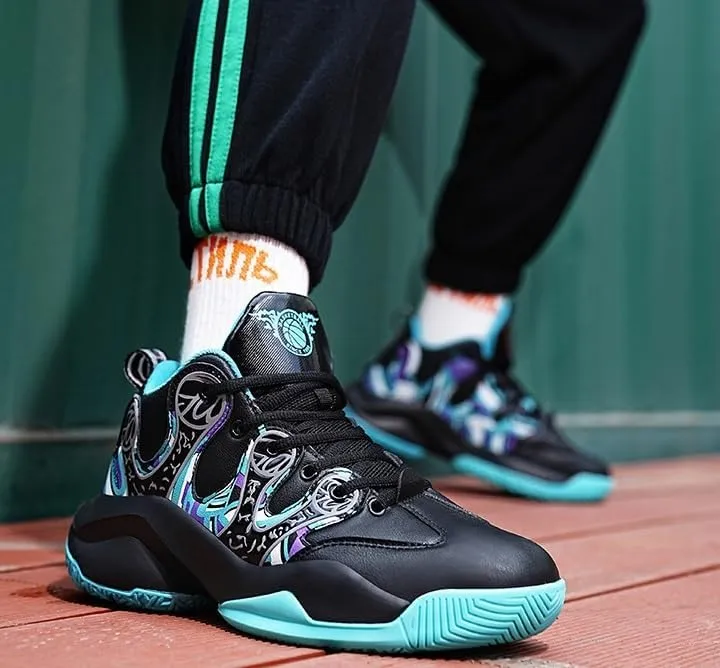 Men's Basketball Shoes High Cut Wear-Resistant Rebound Shock-Absorbing Anti Slip Sports Training Casual Shoes