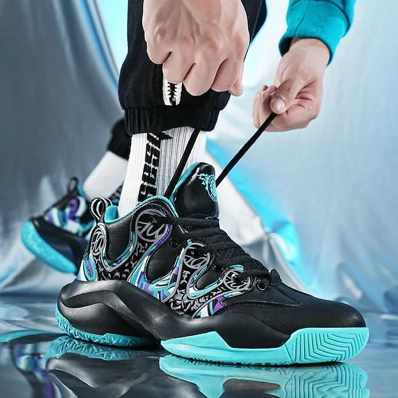 Men's Basketball Shoes High Cut Wear-Resistant Rebound Shock-Absorbing Anti Slip Sports Training Casual Shoes