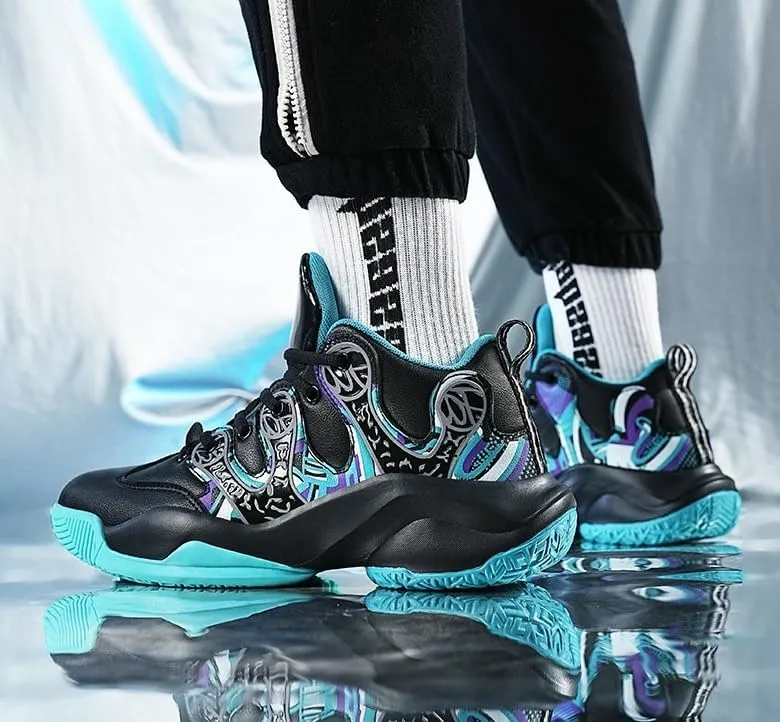 Men's Basketball Shoes High Cut Wear-Resistant Rebound Shock-Absorbing Anti Slip Sports Training Casual Shoes