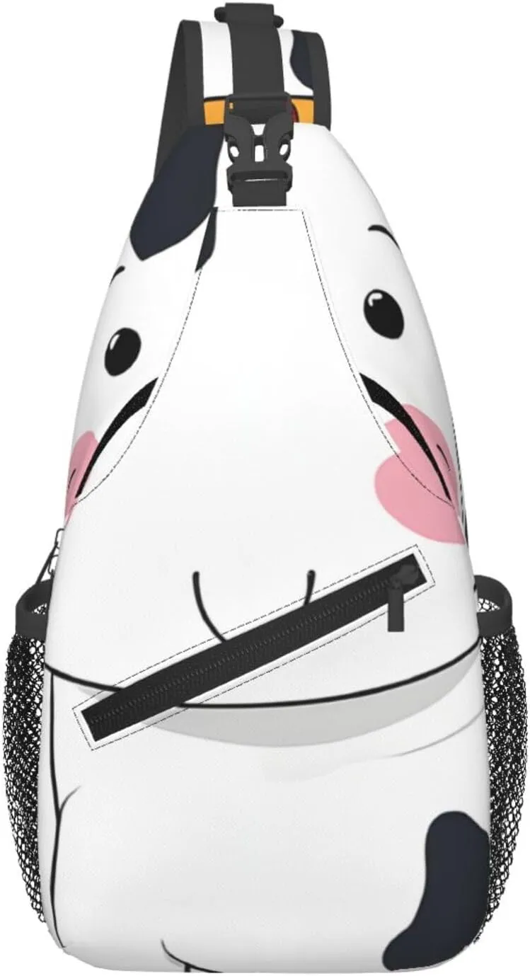 Men's Cross Chest Bag Diagonally (Dairy Cow), Crossbody Shoulder Bag Travel Hiking Daypack for Women
