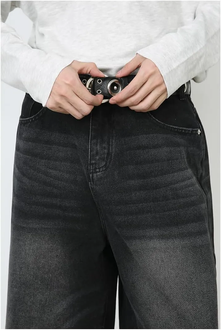 Mens Denim Shorts Summer Vintage Relaxed Fit Casual Wide Leg Jeans