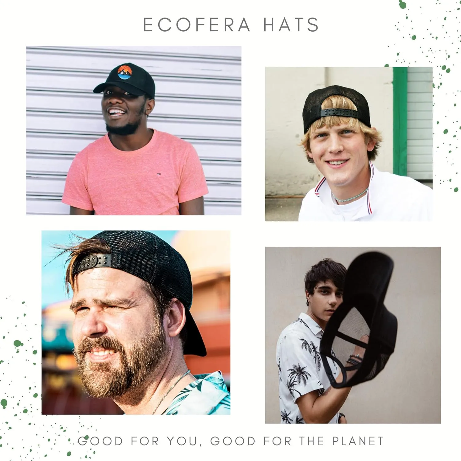 Men's Eco-Friendly Snapback Trucker Hat Baseball Cap